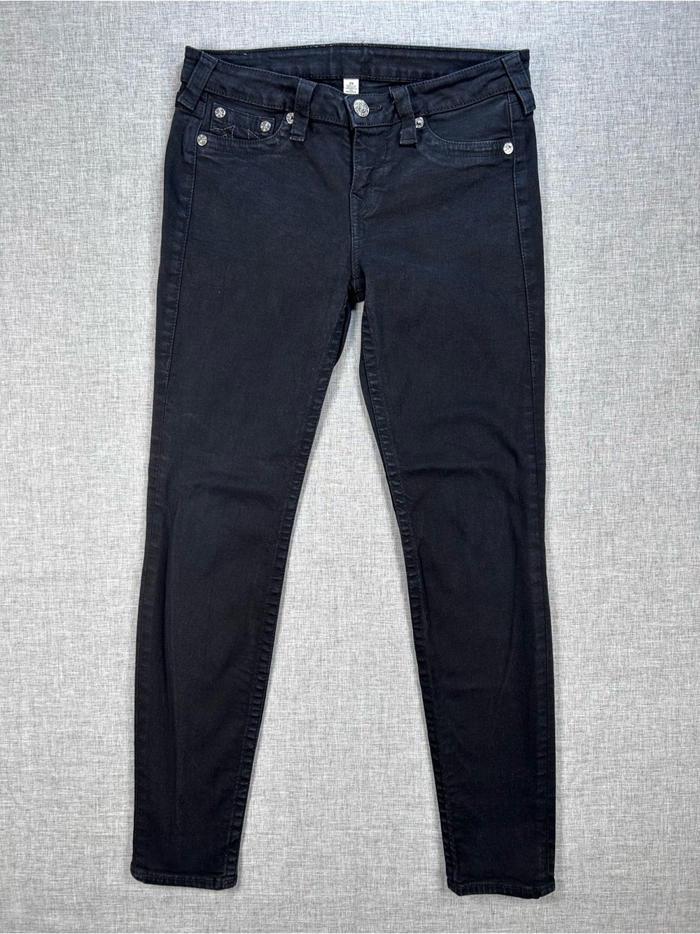 True Religion Section Legging Skinny Jeans Women 28 Black Horseshoe Y2K